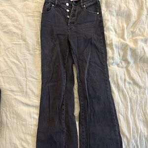 Rollas Black Flared Jeans